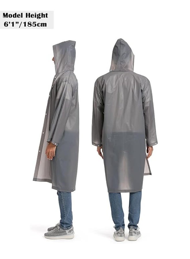 2 Pack Rain Coat, Reusable EVA Rain Ponchos for Adults with Drawstring Hood for Women Men, Camping, Hiking, Travelling - Image 5
